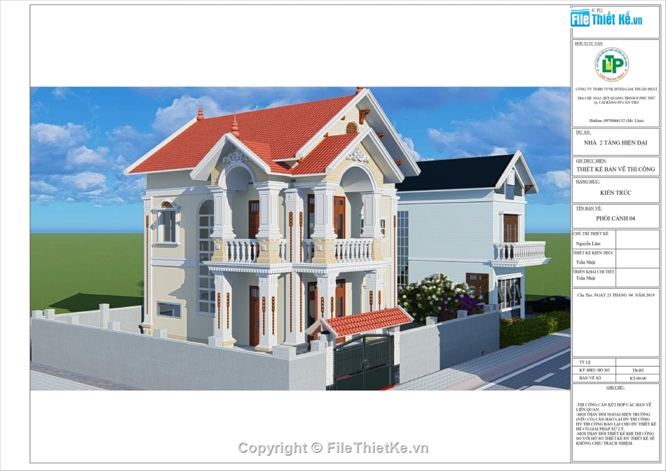 biệt thự 2 tầng,Revit biệt thự 2 tầng,Bản vẽ biệt thự 2 tầng,File revit biệt thự 2 tầng